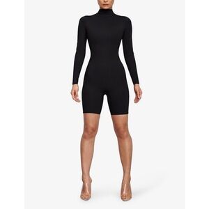 SKIMS NWT Long Sleeves All-In-One Mock Neck Jumpsuit *Onyx 2X